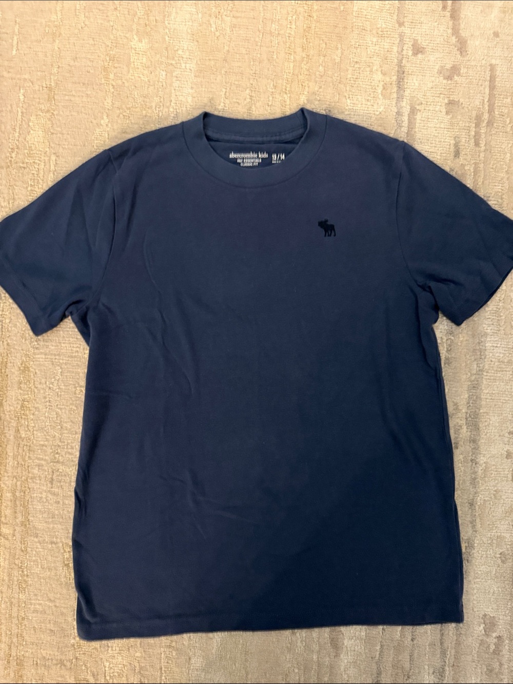 abercrombie kids Navy Short-Sleeve Crew Tee with Logo